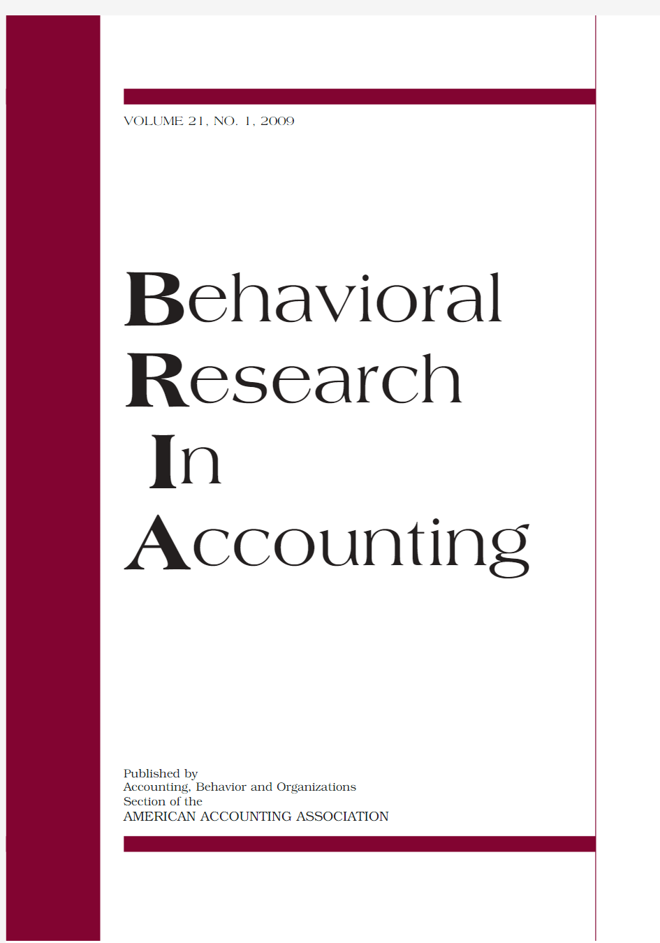behavioral research in accounting