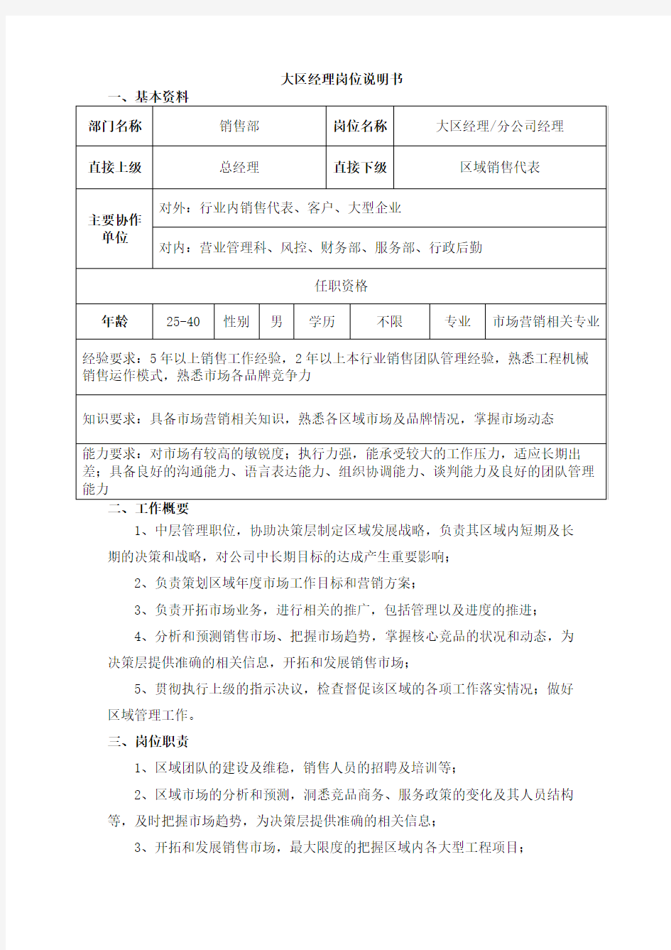 大区经理绩效考核方案