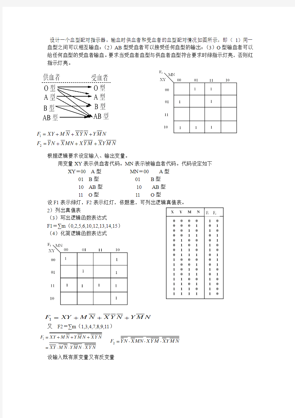 设计一个血型配对指示器