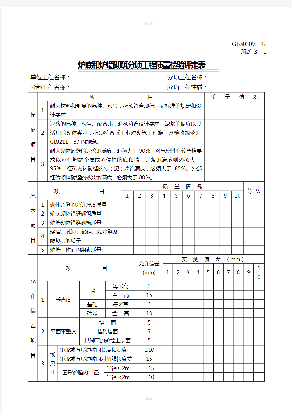 工业炉砌筑