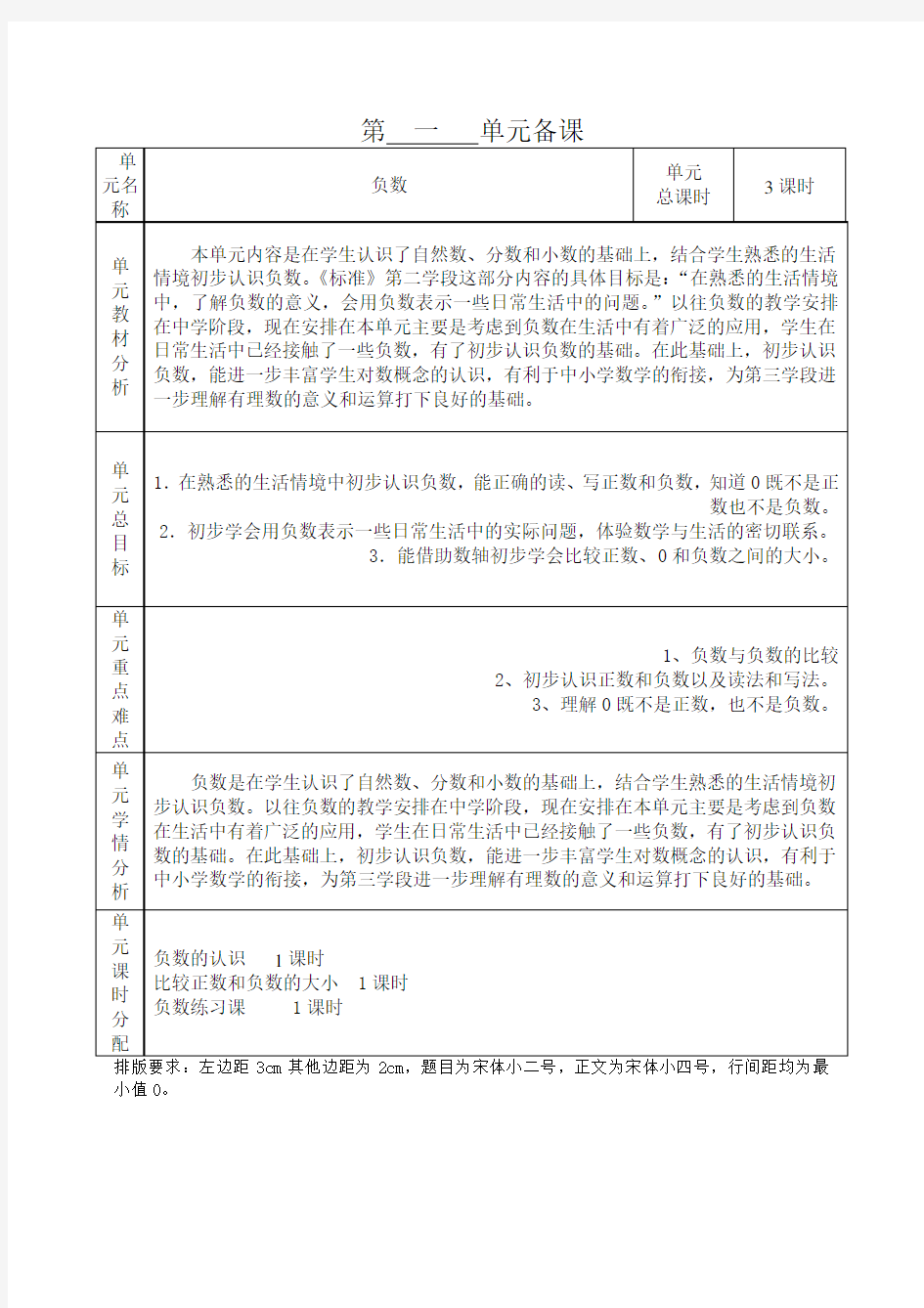 数学六年级下册负数(人教版)