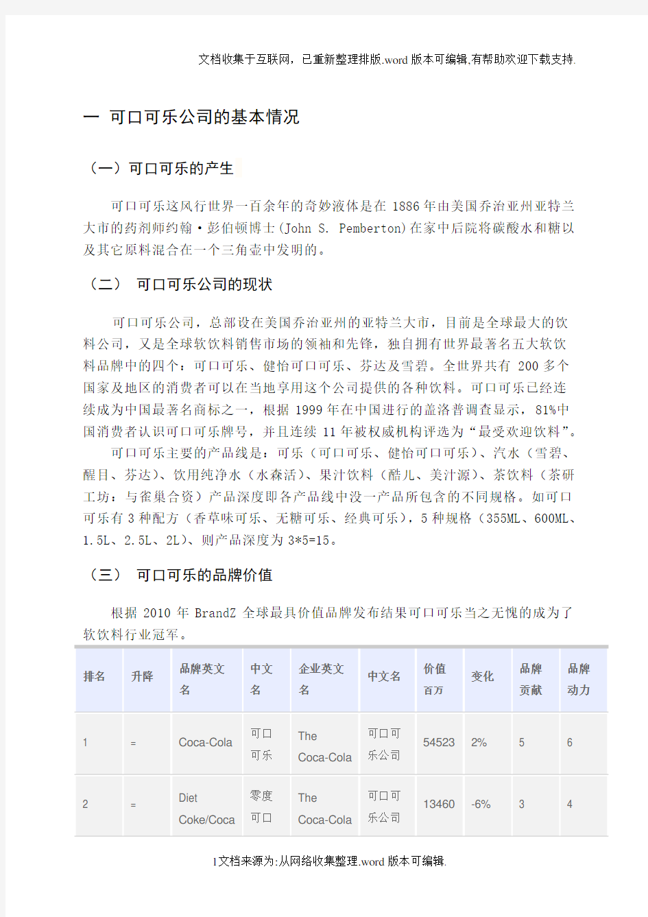 可口可乐营销渠道分析