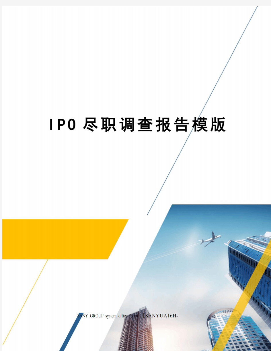 IPO尽职调查报告模版