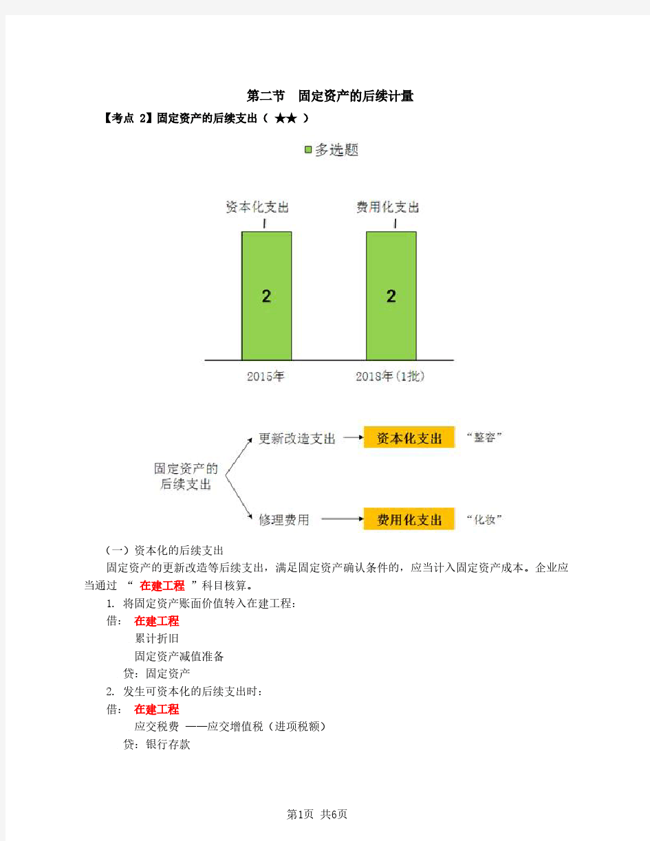 2020年中级会计师 会计实务 第13讲_固定资产的后续支出