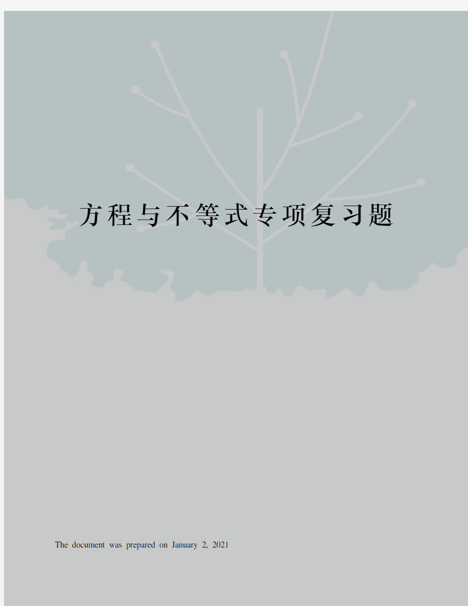 方程与不等式专项复习题