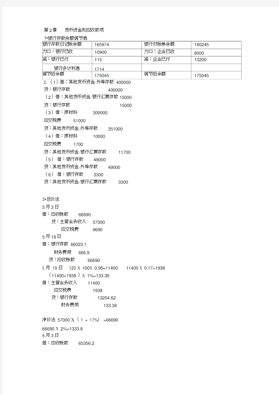 财务会计学课后答案(全)