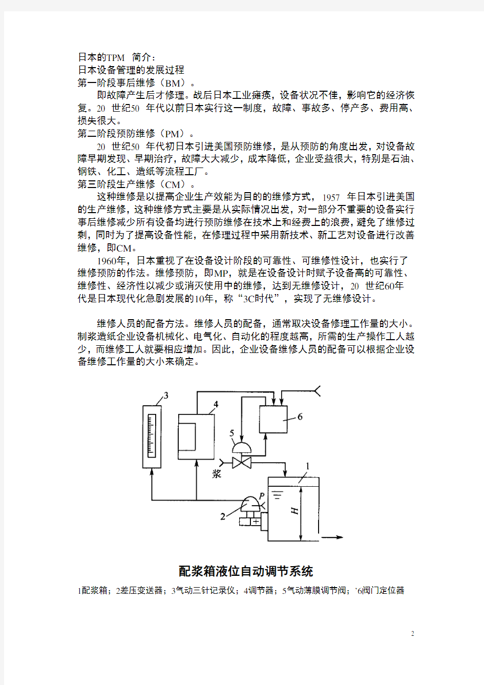 制浆造纸机械与设备的类型及常用控制思路示意图