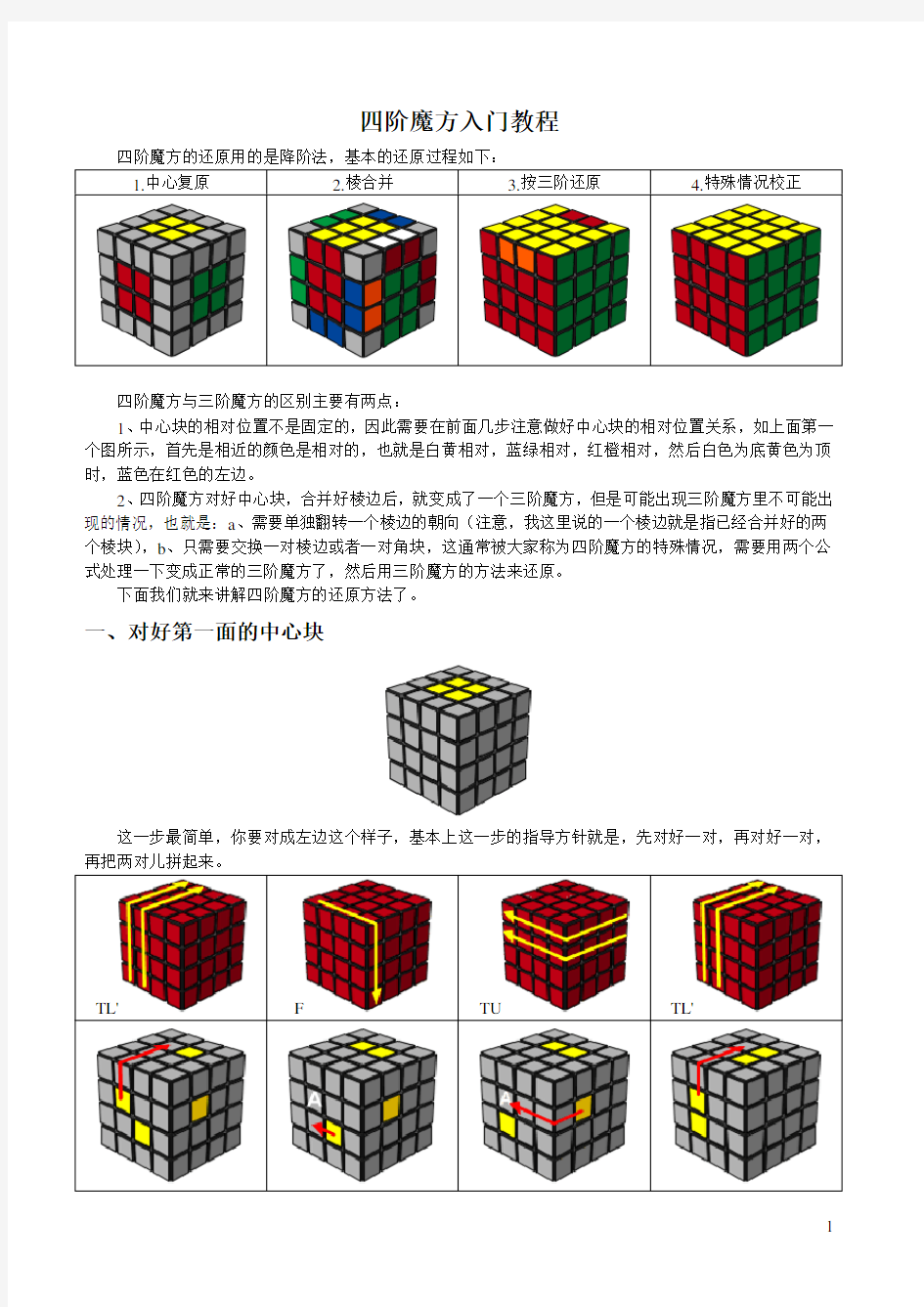 四阶魔方入门教程