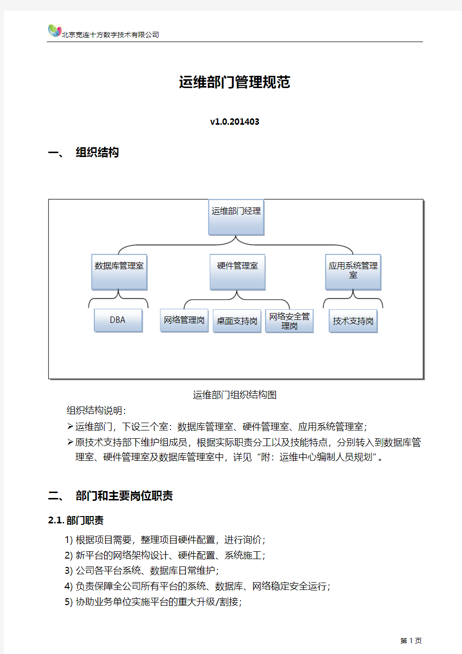 运维部门管理规范(201111)