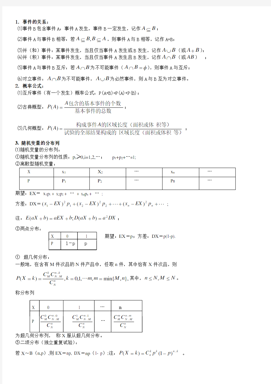 (完整版)高中数学概率知识点及例题自己整理