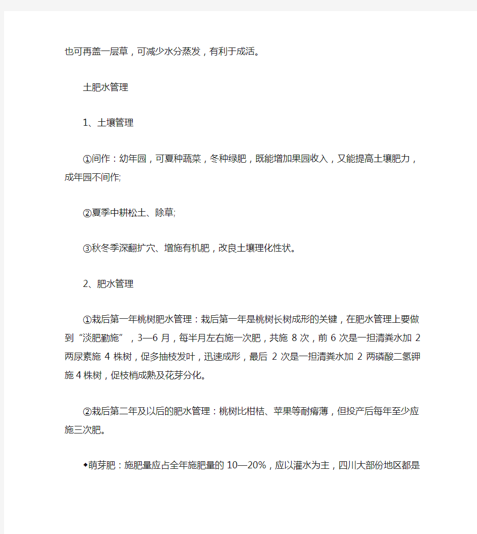 桃子的栽培与管理技术有什么