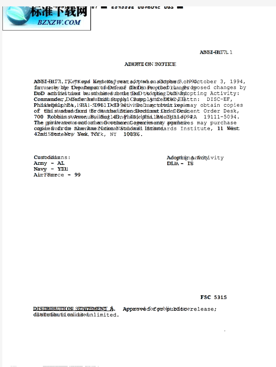 ANSI-ASME  B17.1-1967 (R 2003)  Keys and Keyseats