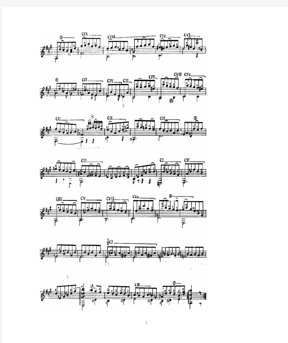 库朗舞曲,Courante from Cello Suite No.3,BWV 1009;巴赫(John Sebastian Bach)古典吉他谱