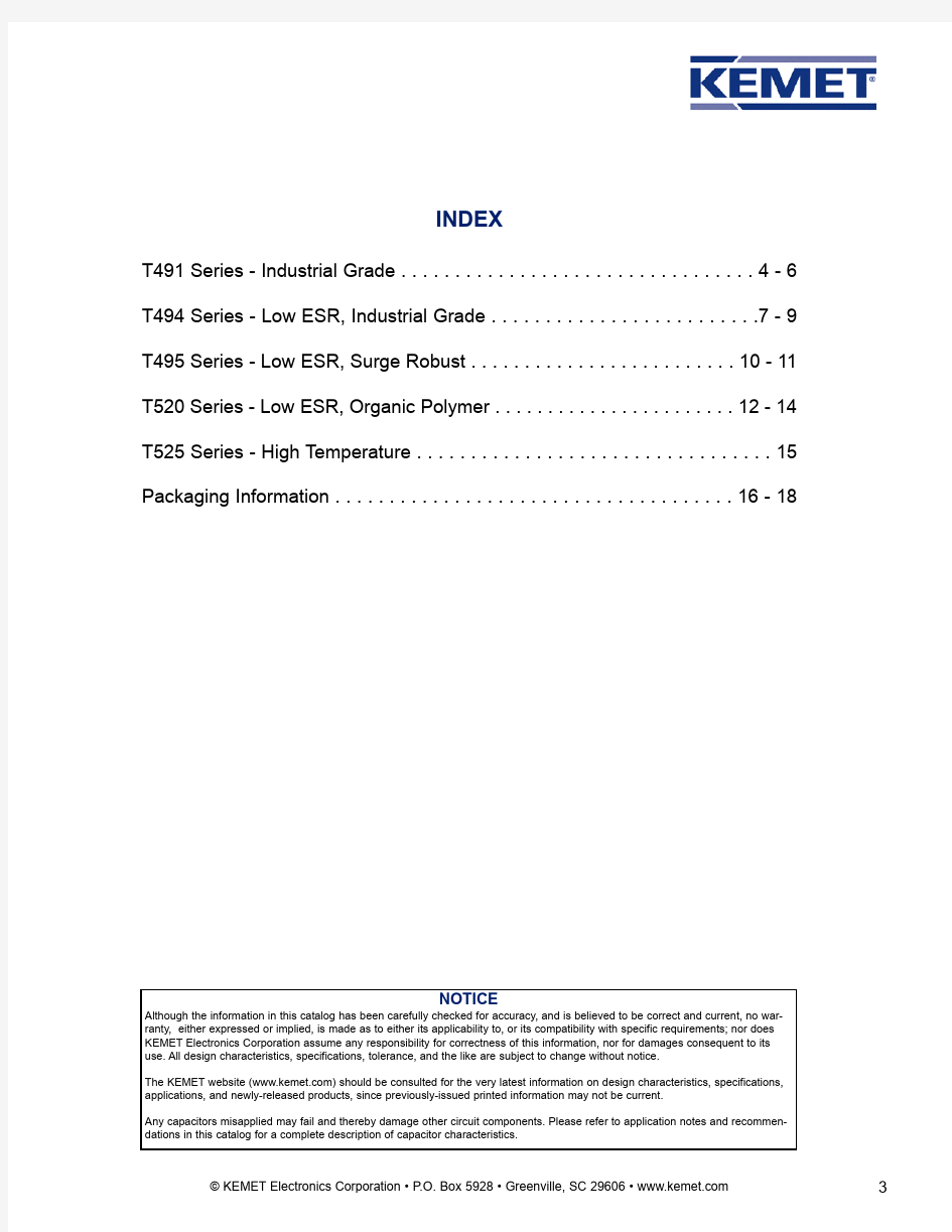 KEMET 全系列钽电容规格书[1]