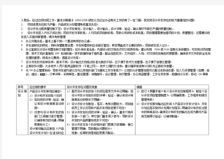 设计开发管理分析及改进