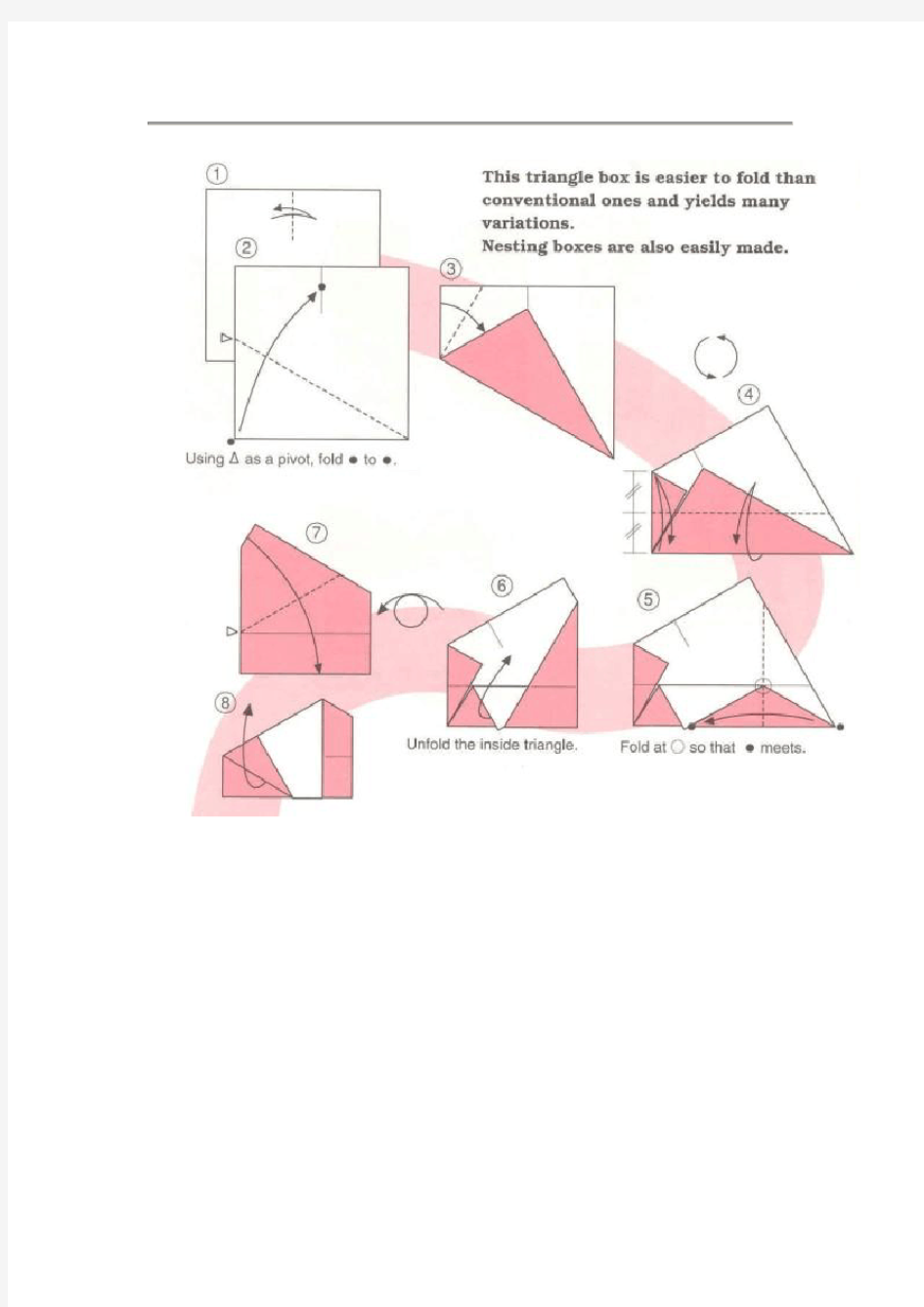 桃谷好英三角形折纸盒子图纸教程