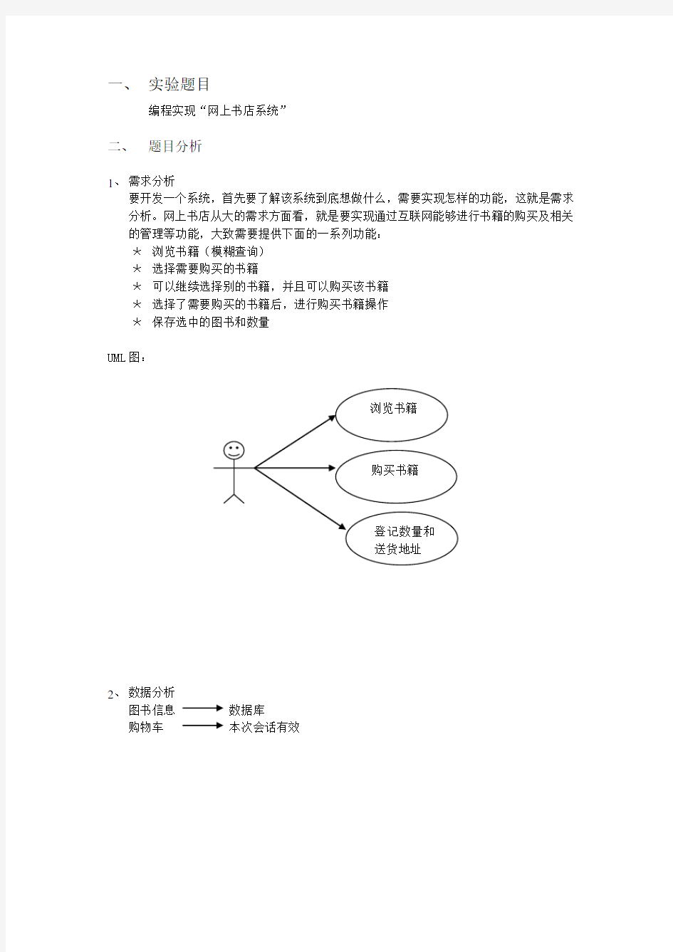 网上书店系统实验报告