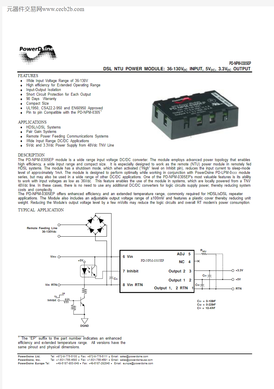 PD-NPM-0305EP中文资料