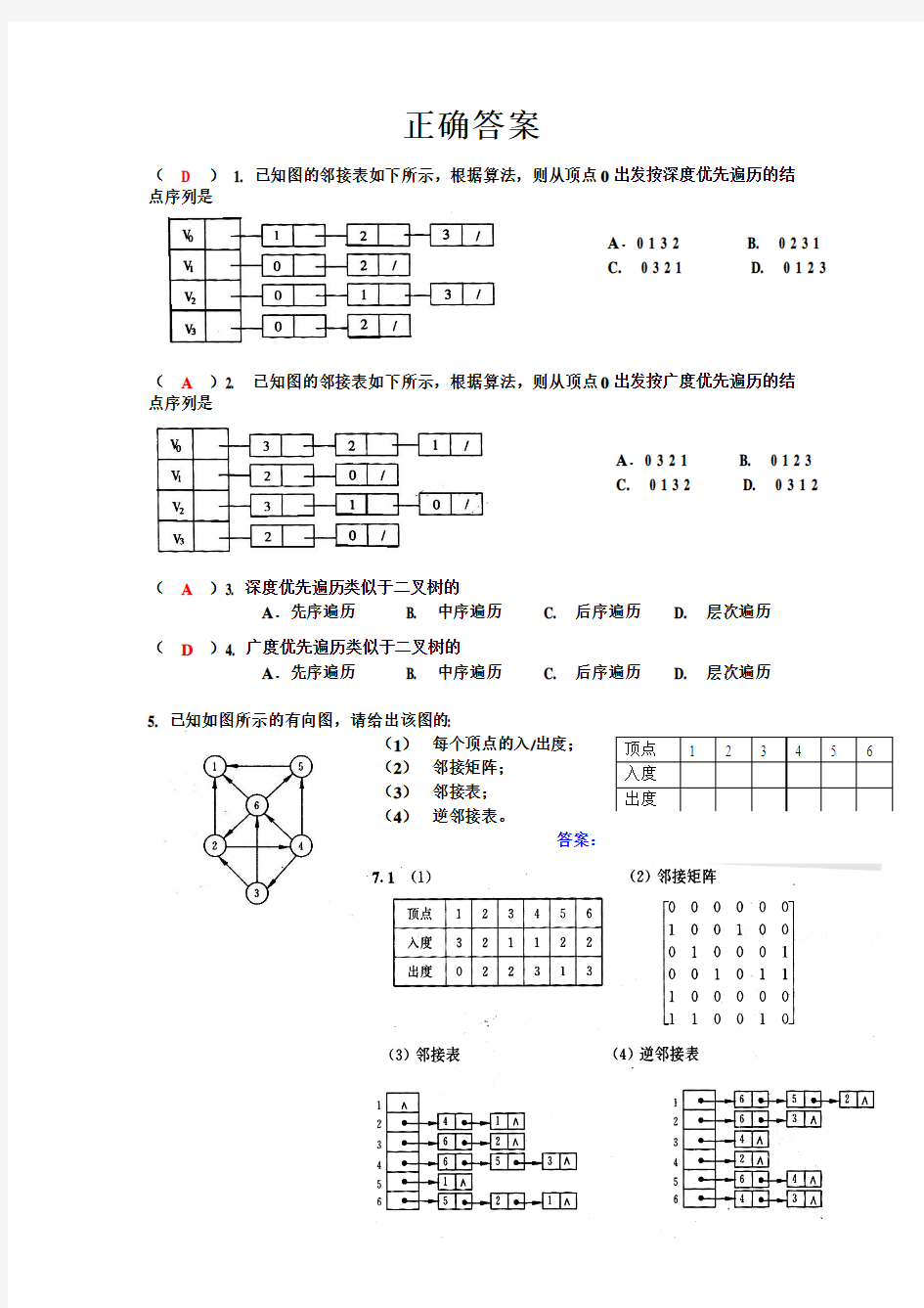 7正确答案