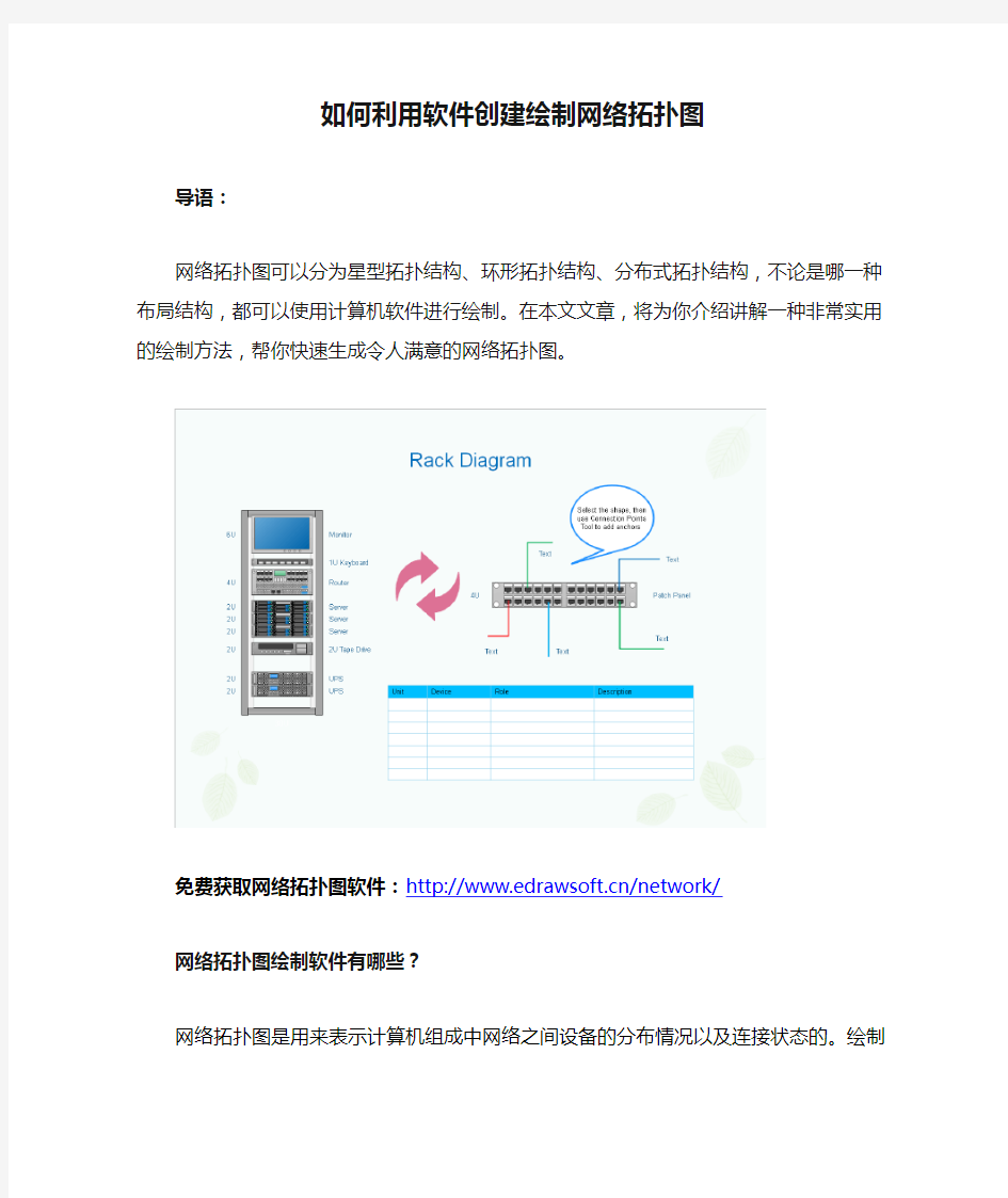 如何利用软件创建绘制网络拓扑图