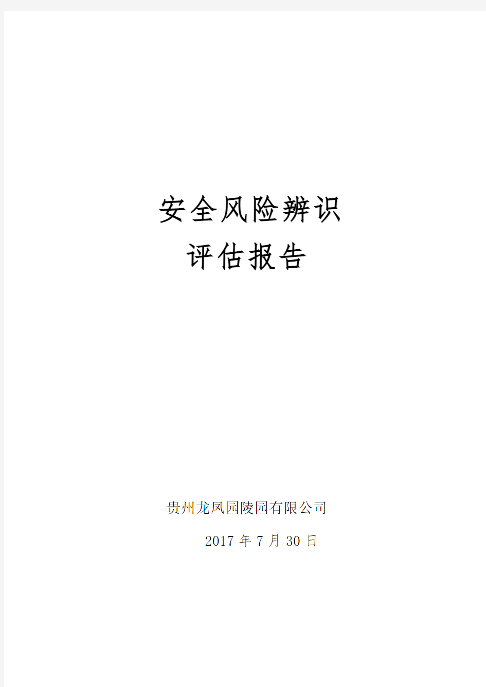 安全风险辨识评估报告