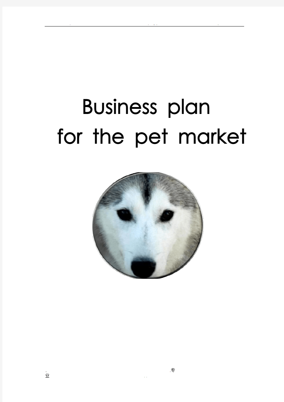 Business plan英文版商业计划书
