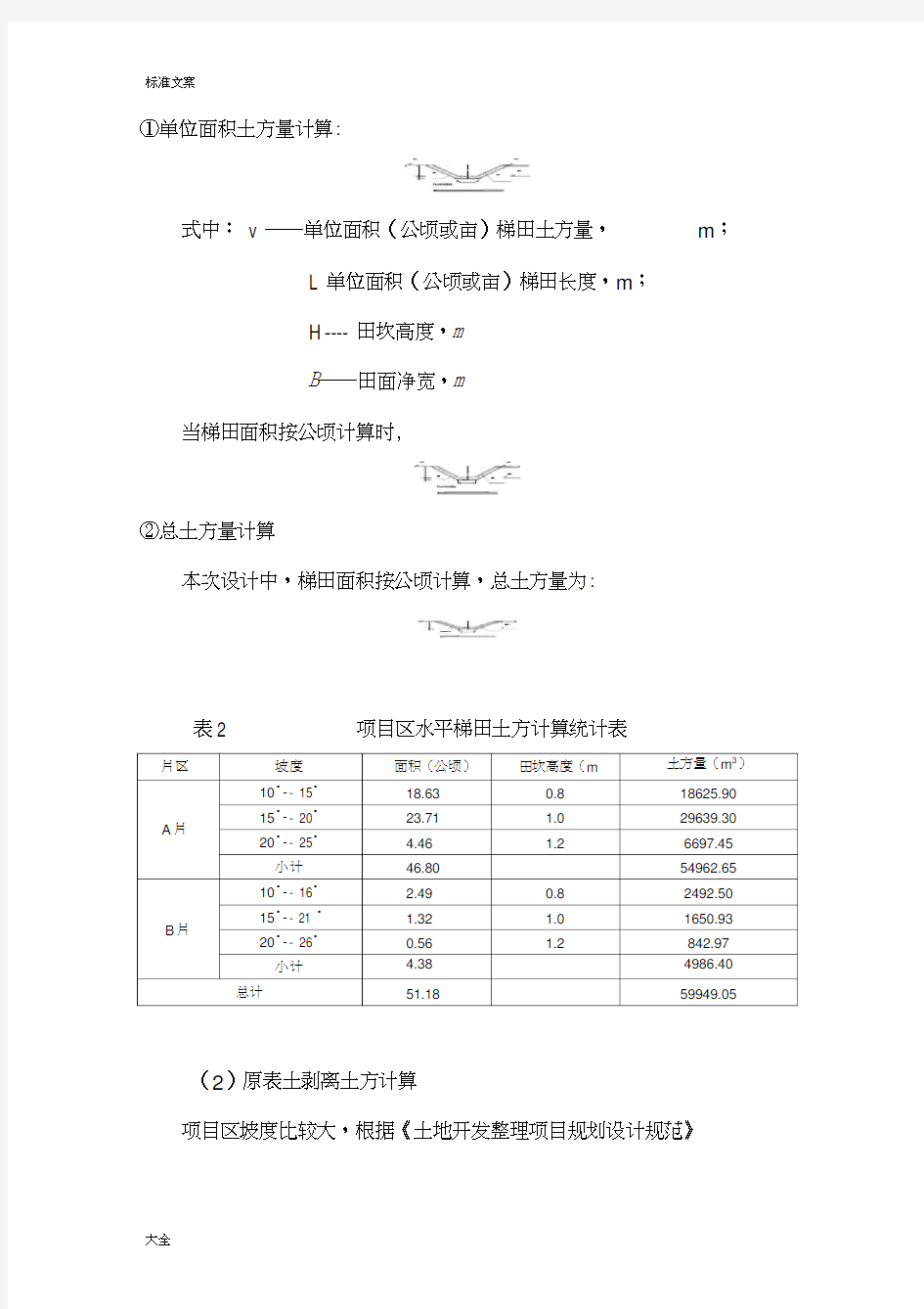 工程量计算书实例