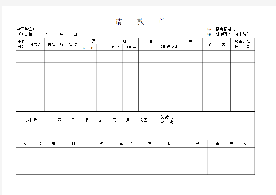 财务请款单