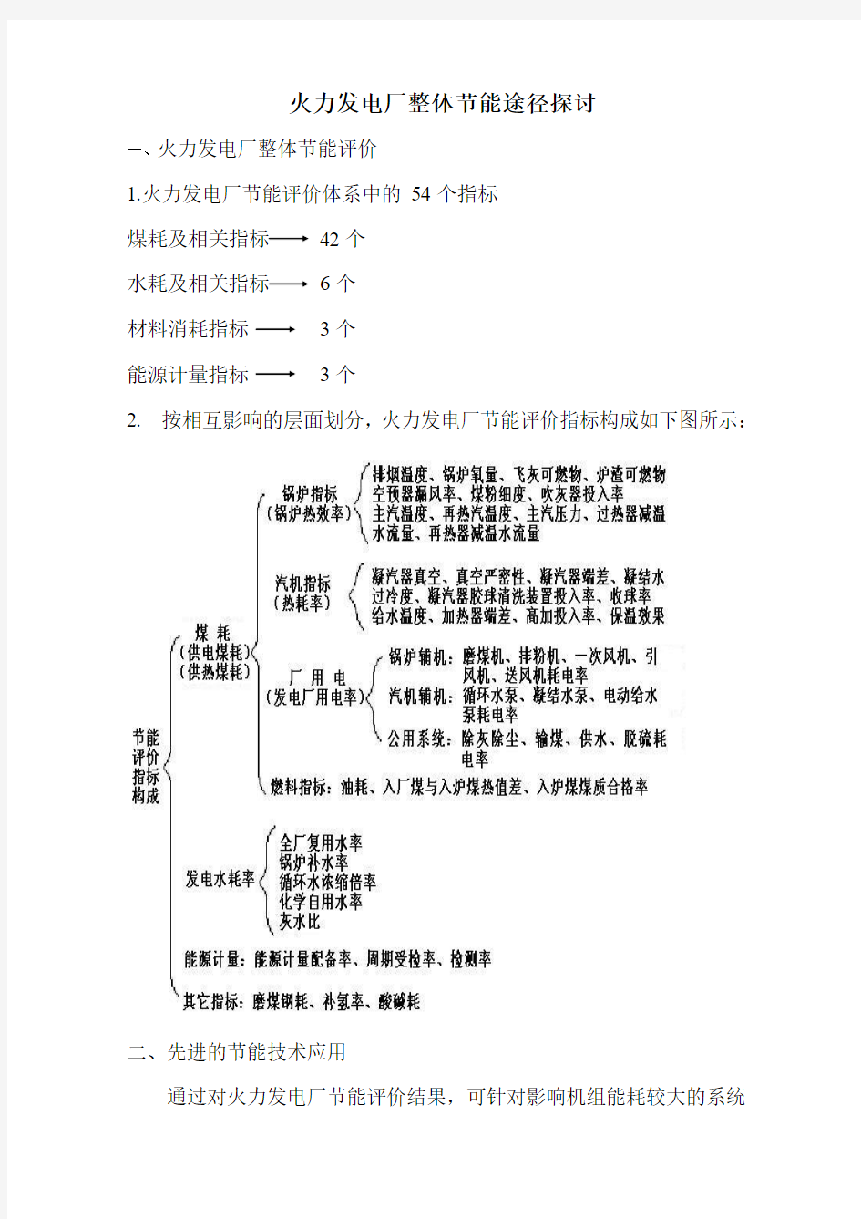 火力发电厂整体节能途径探讨