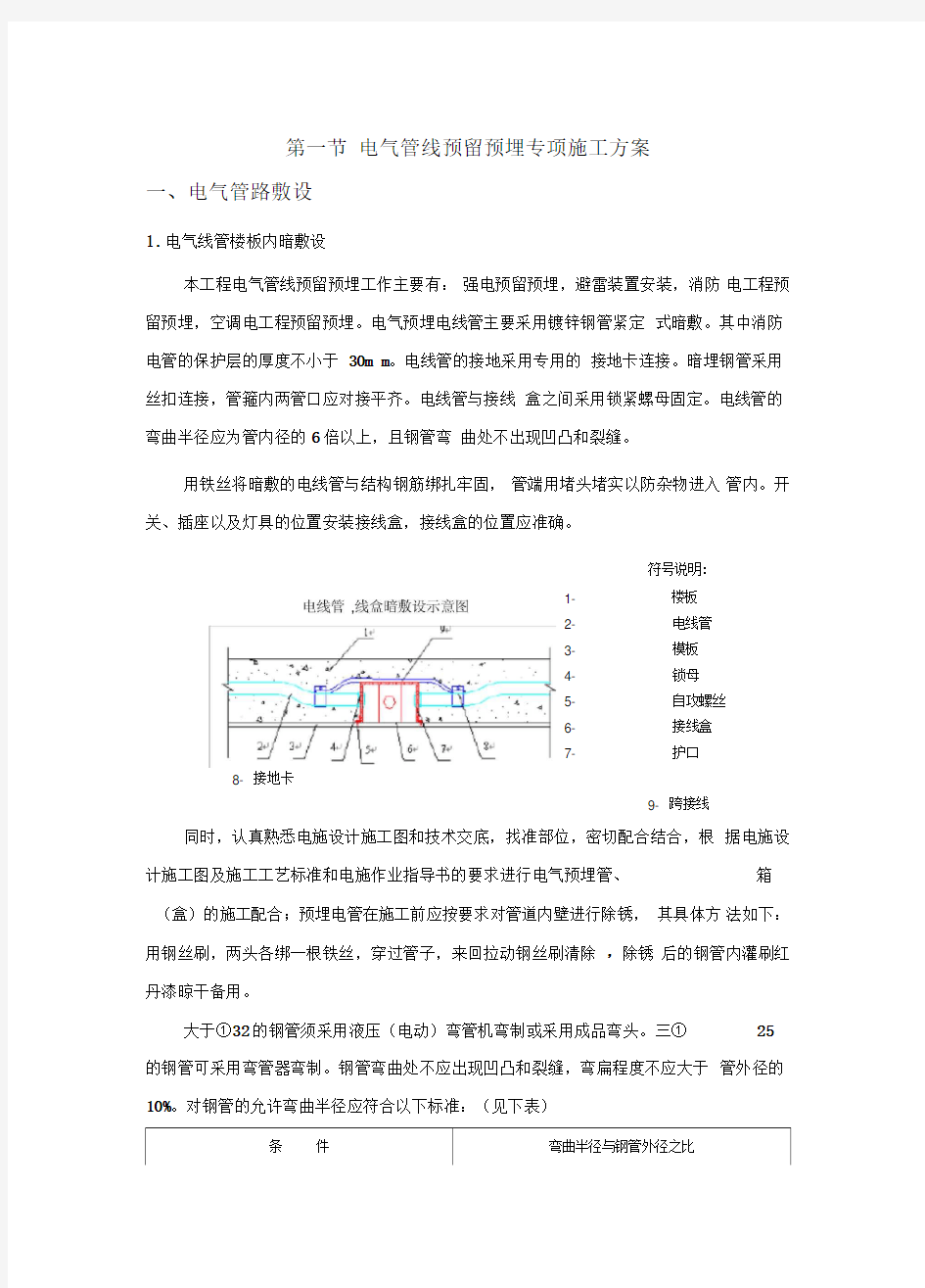 电气管线预留预埋专项施工方案