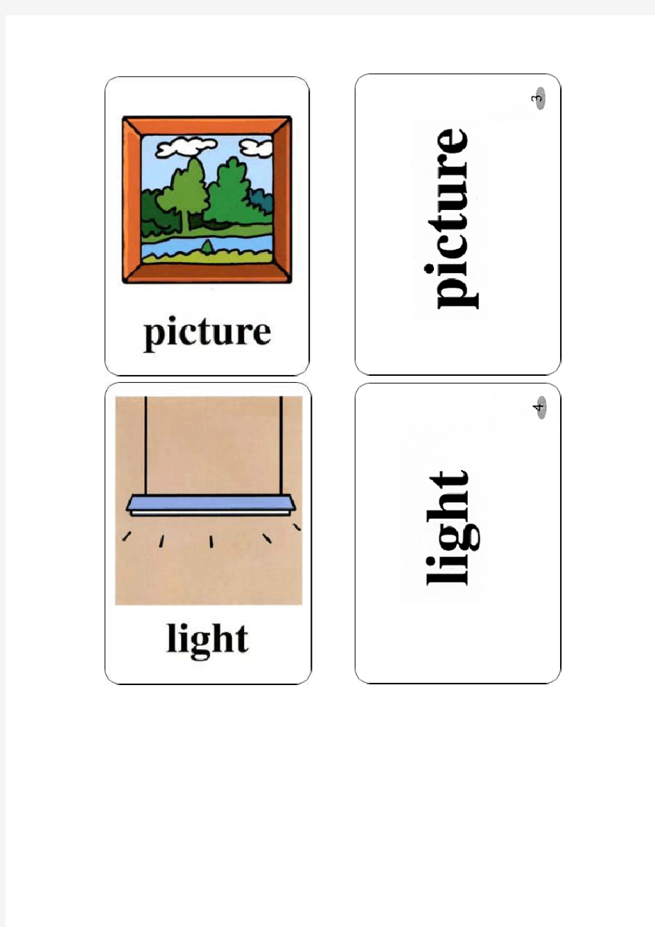 PEP小学英语单词卡片第一册(四年级上册)