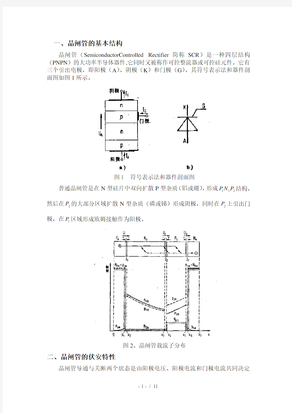 晶闸管可控硅的结构与工作原理