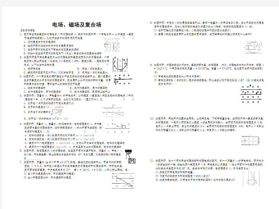 高中物理专题：电场磁场与复合场