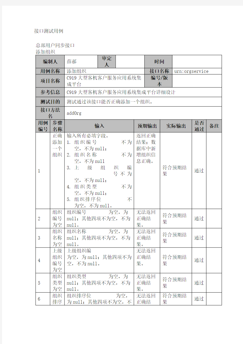 接口测试用例