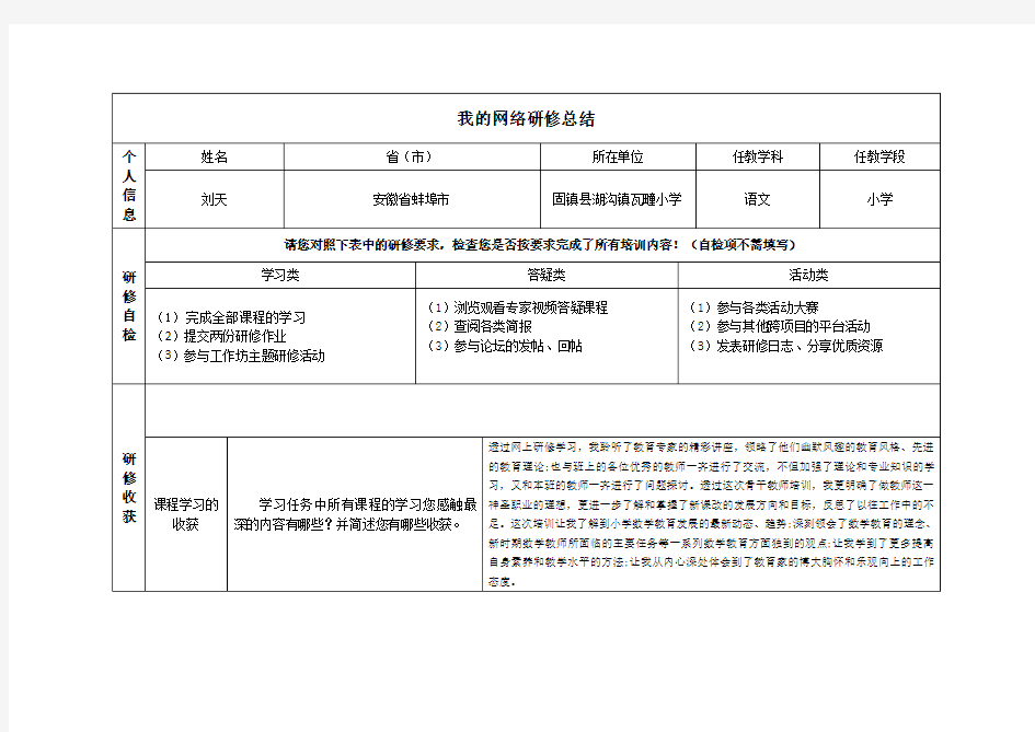 2020奥鹏远程培训网络研修总结