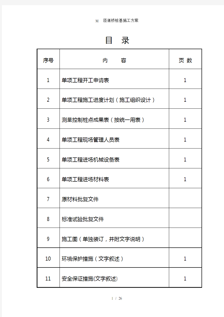 M  匝道桥桩基施工方案