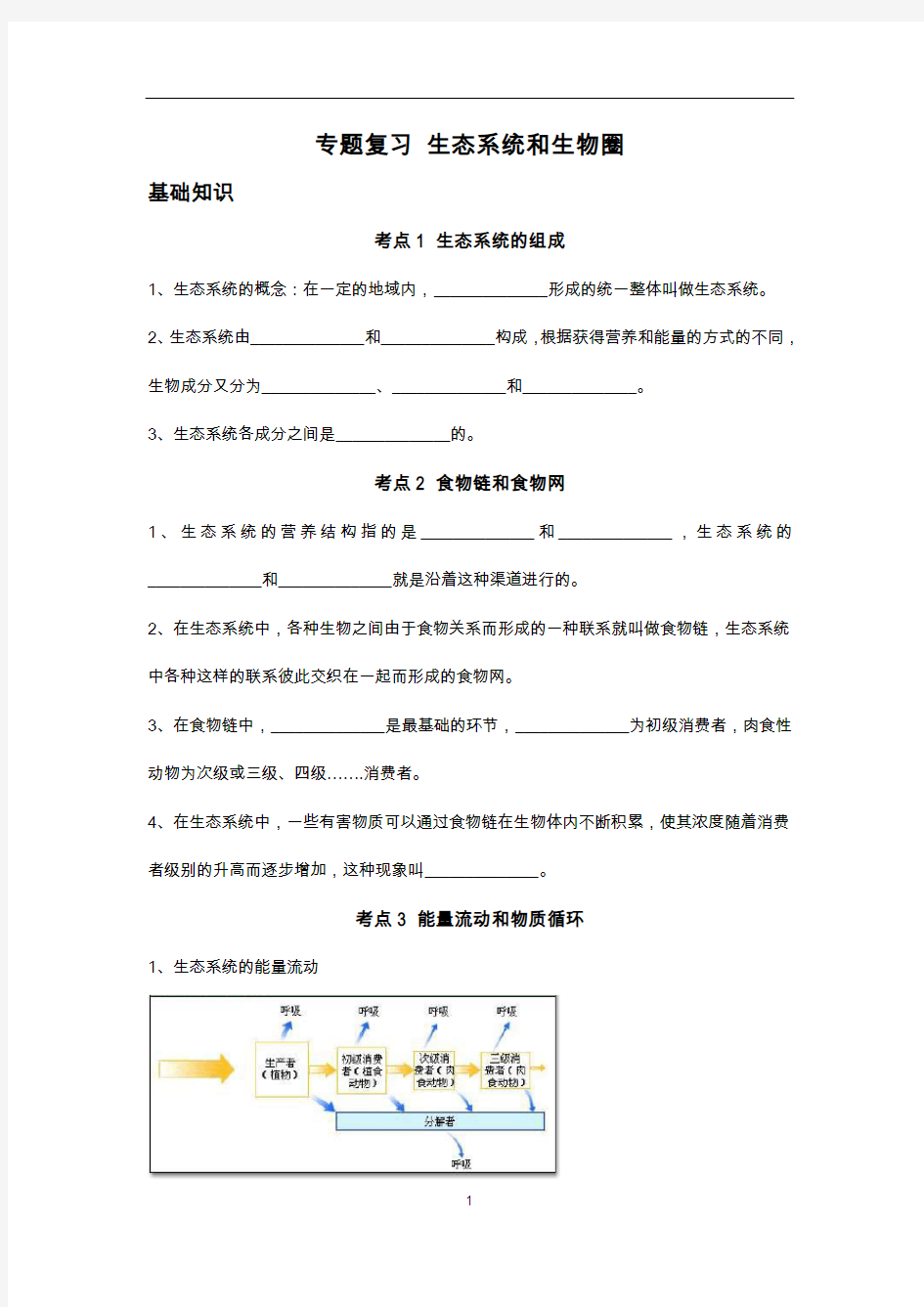 【八下济南版生物】生态系统和生物圈的关系