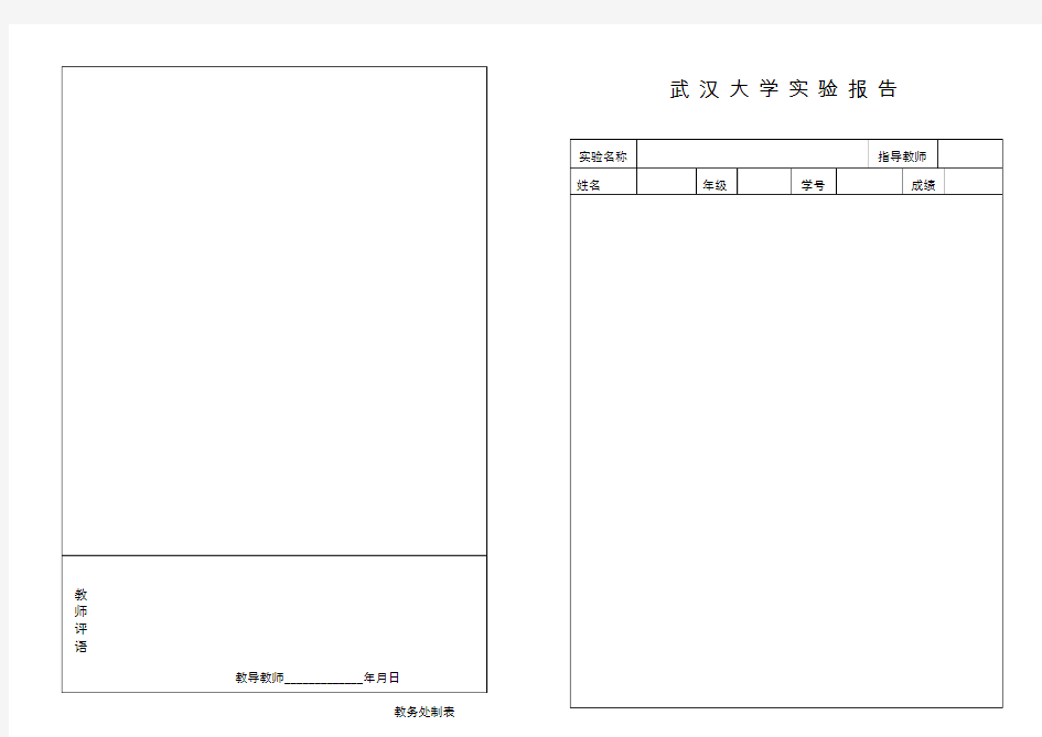 武汉大学实验报告模板