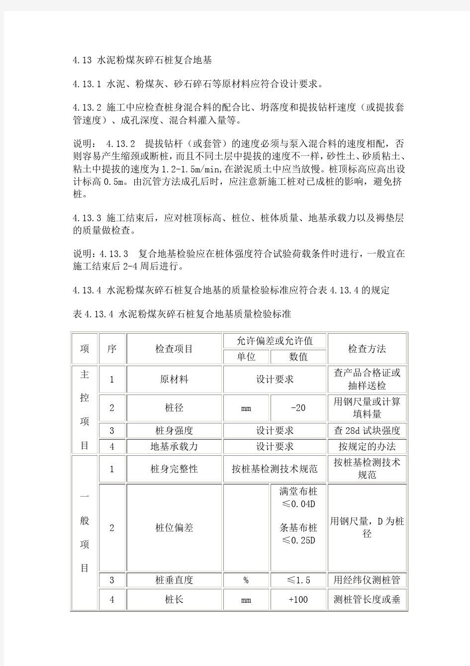 CFG桩复合地基验收标准