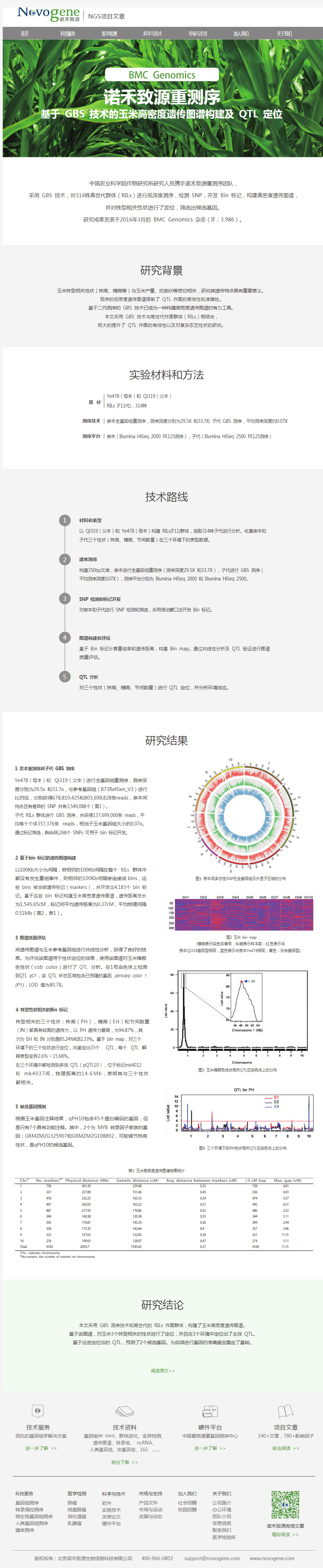 基于 GBS 技术的玉米高密度遗传图谱构建及 QTL 定位