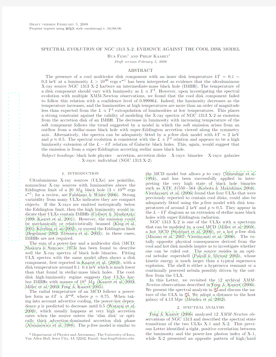 Spectral Evolution of NGC 1313 X-2 Evidence Against The Cool Disk Model