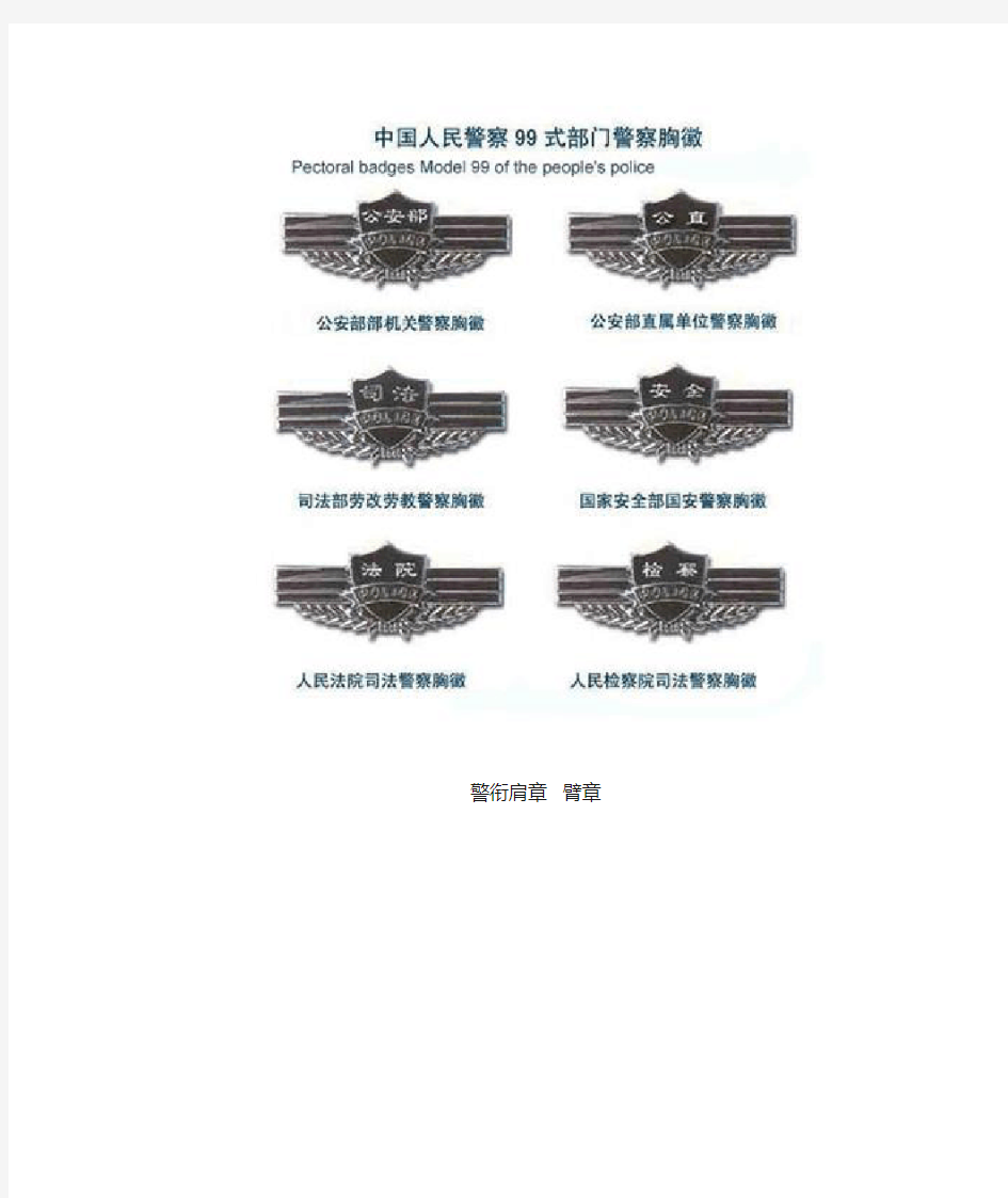 中华人民共和国人民警察警衔等级与简章标志