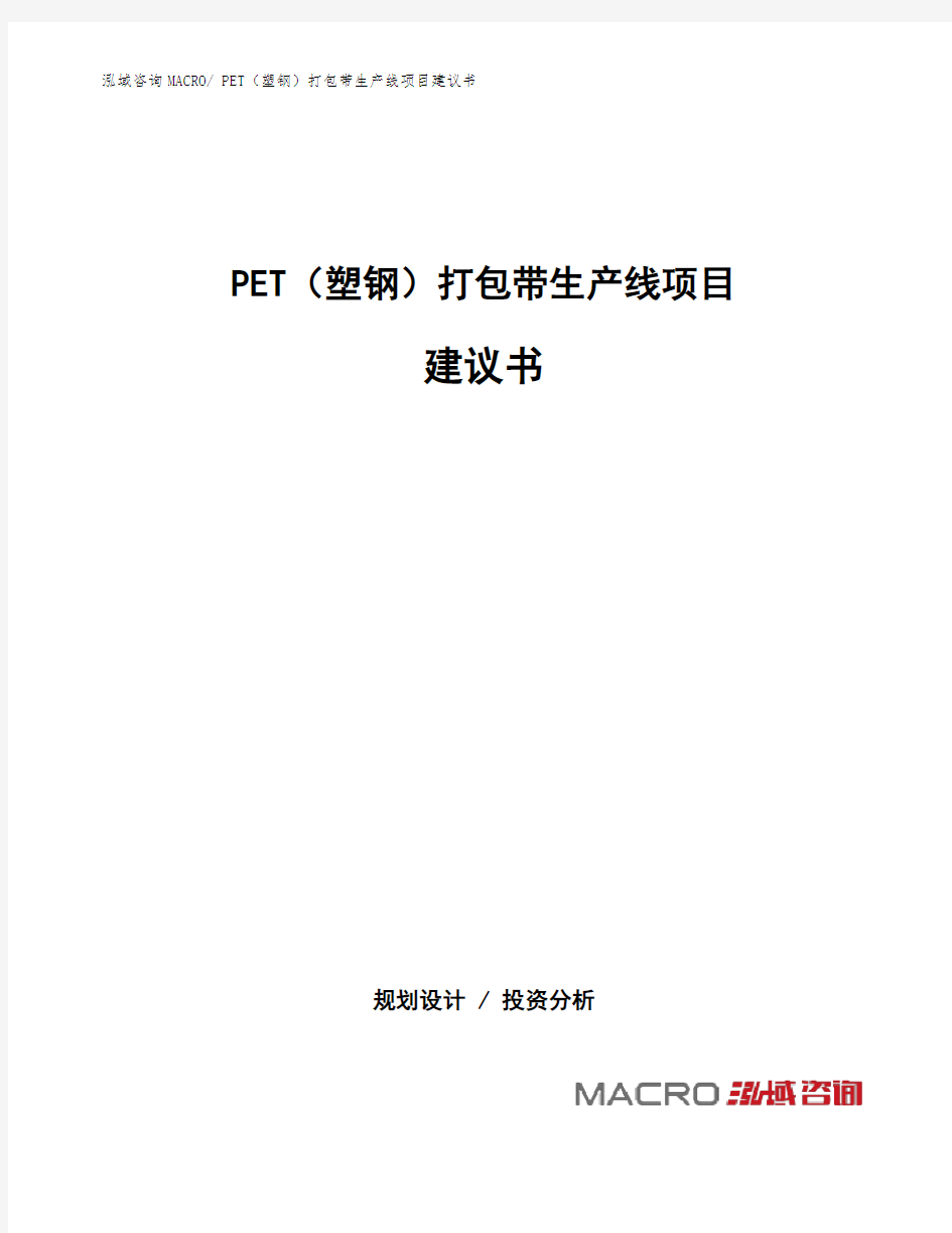 PET(塑钢)打包带生产线项目建议书(总投资3910.57万元)