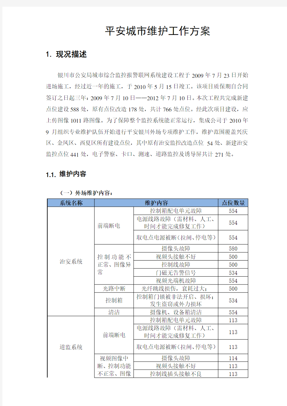 (完整版)平安城市维护方案
