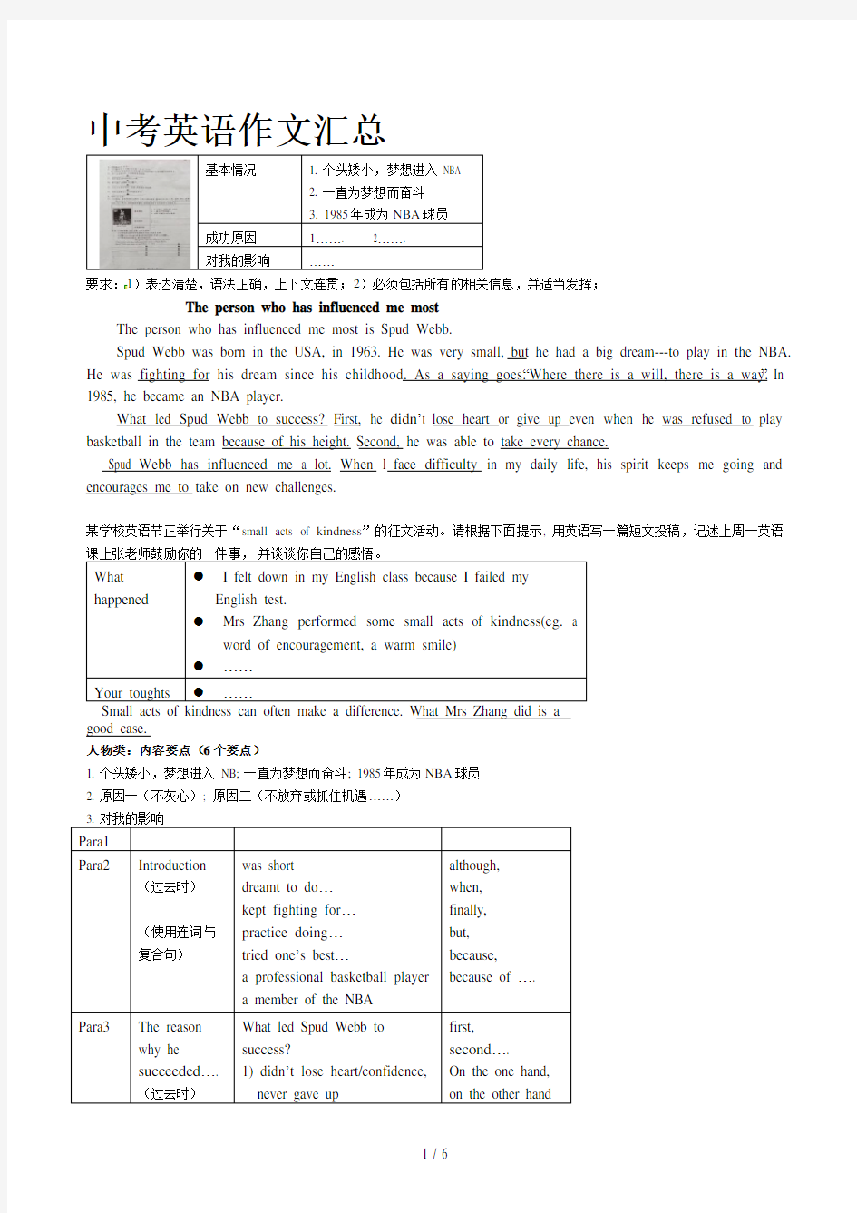 中考英语作文汇总