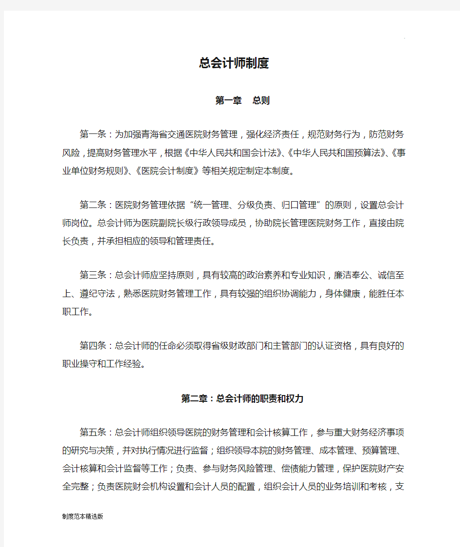 总会计师制度