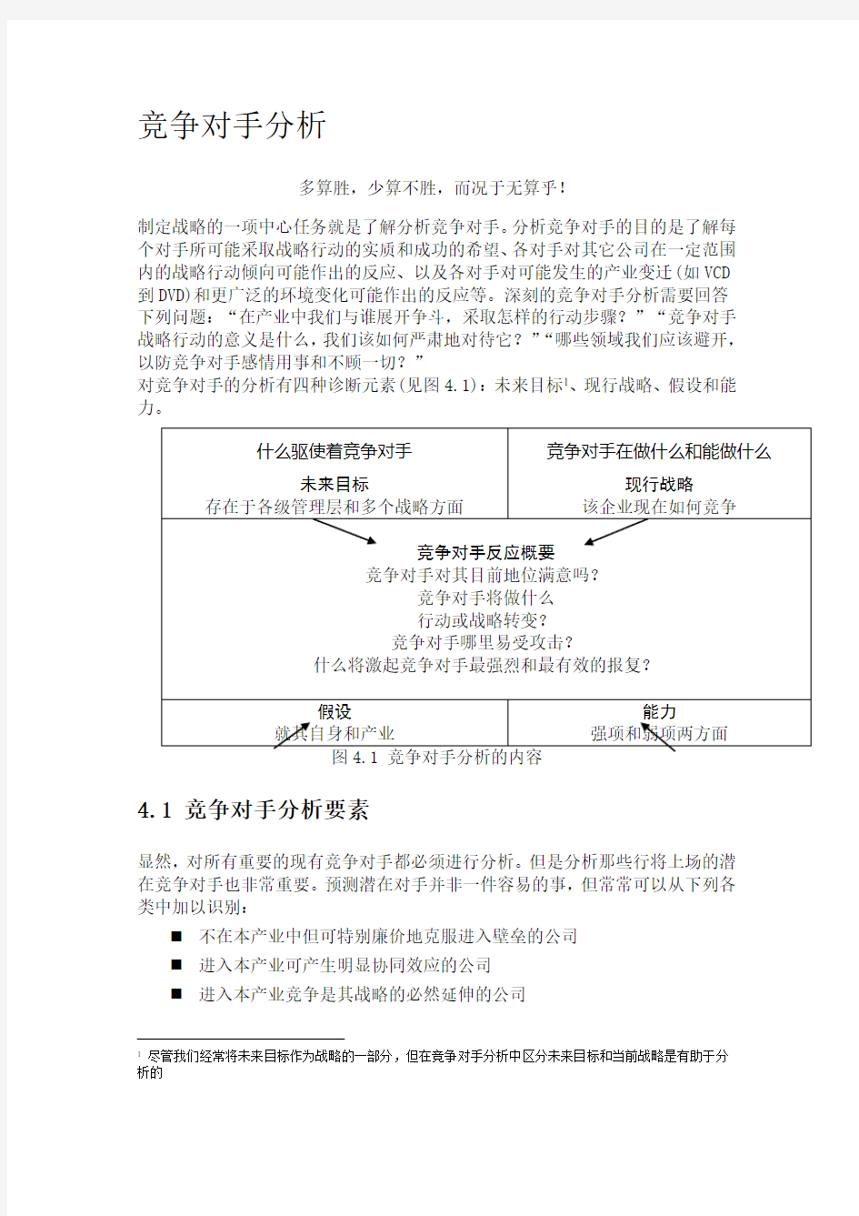 市场竞争对手分析管理规划