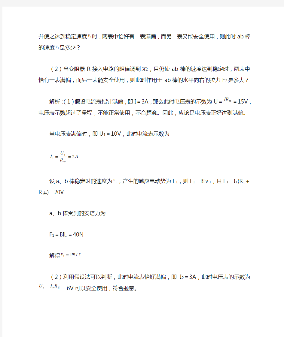 高中物理模型组合讲解——电磁场中的单杆模型专题辅导