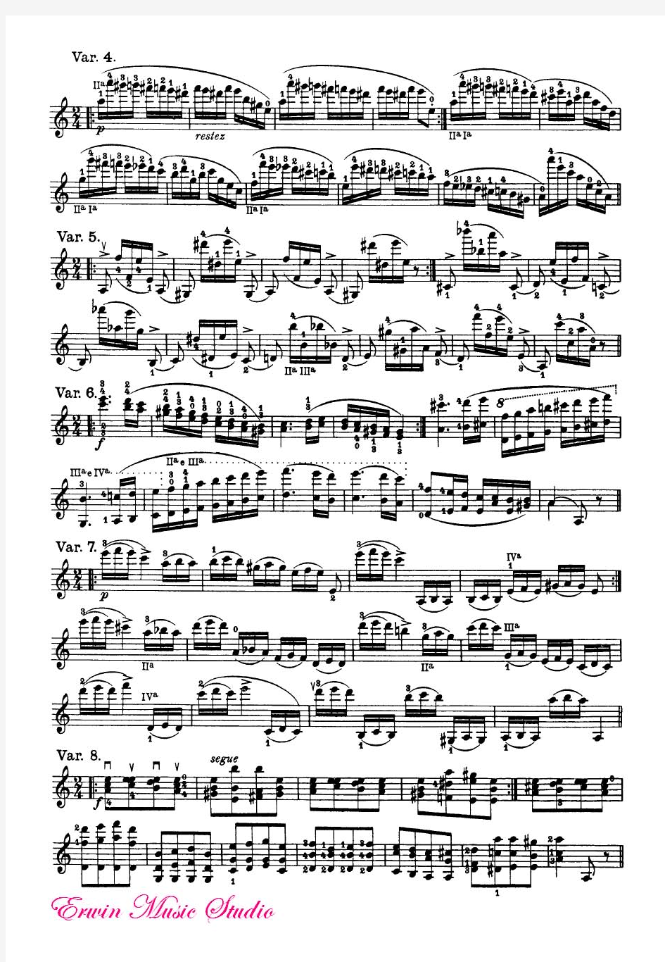 尼科洛帕格尼尼《24首小提琴随想曲第24首》作品.1,小提琴曲谱NiccolòPaganini,24CapricesNo.24