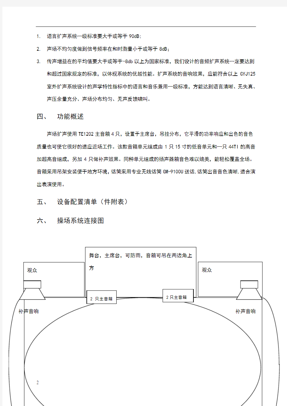 运动场音响系统设计方案